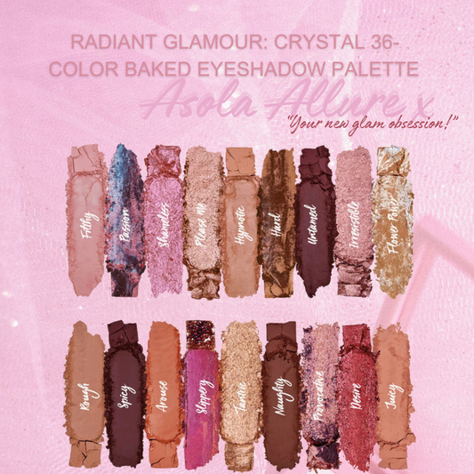 Radiant Glamour: Crystal 36-Color Baked Eyeshadow Palette by Asola Allure